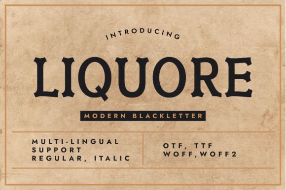 Liquore Font: A Vintage Blackletter for Bold Design